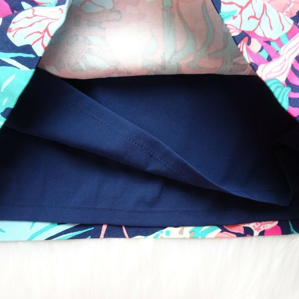 Talbots Women's Mini Skirt Short Tropical Leaves Resort Colorful Floral Size 2 - Picture 6 of 12